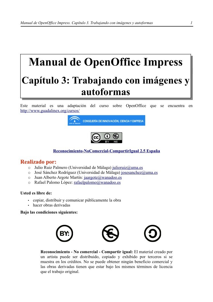 Imágen de pdf Capítulo 3. Trabajando con imágenes y autoformas - Manual de OpenOffice Impress