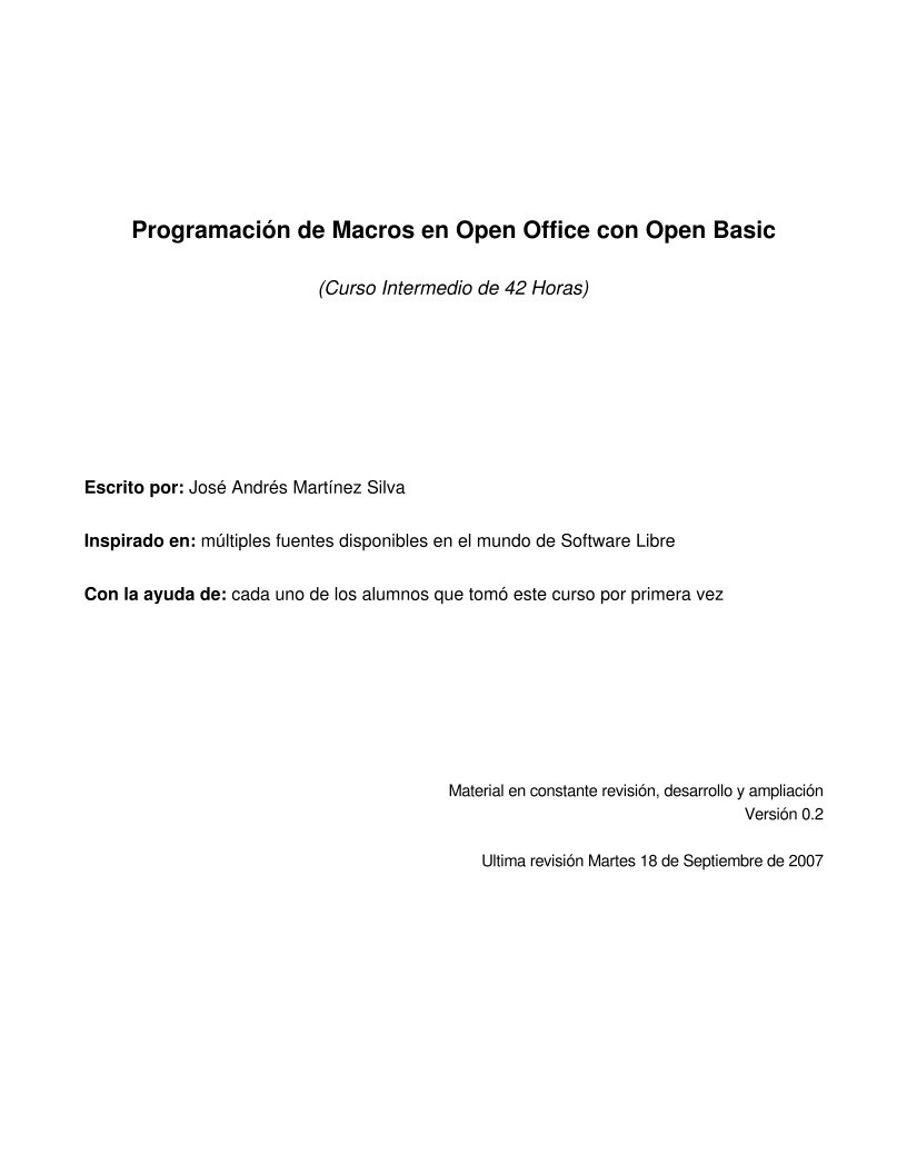 Imágen de pdf Programación de Macros en Open Office con Open Basic