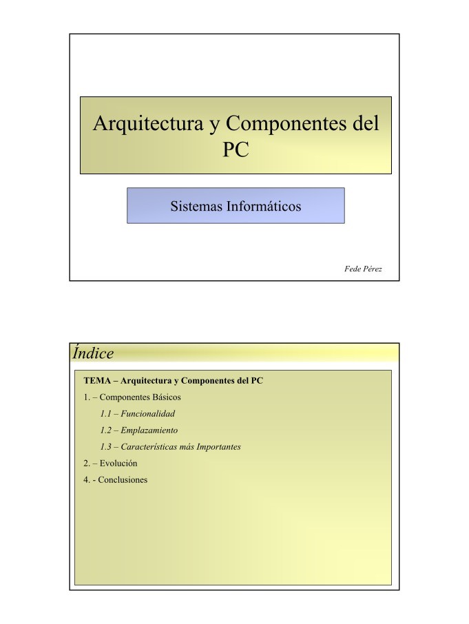 Imágen de pdf Arquitectura y Componentes del PC