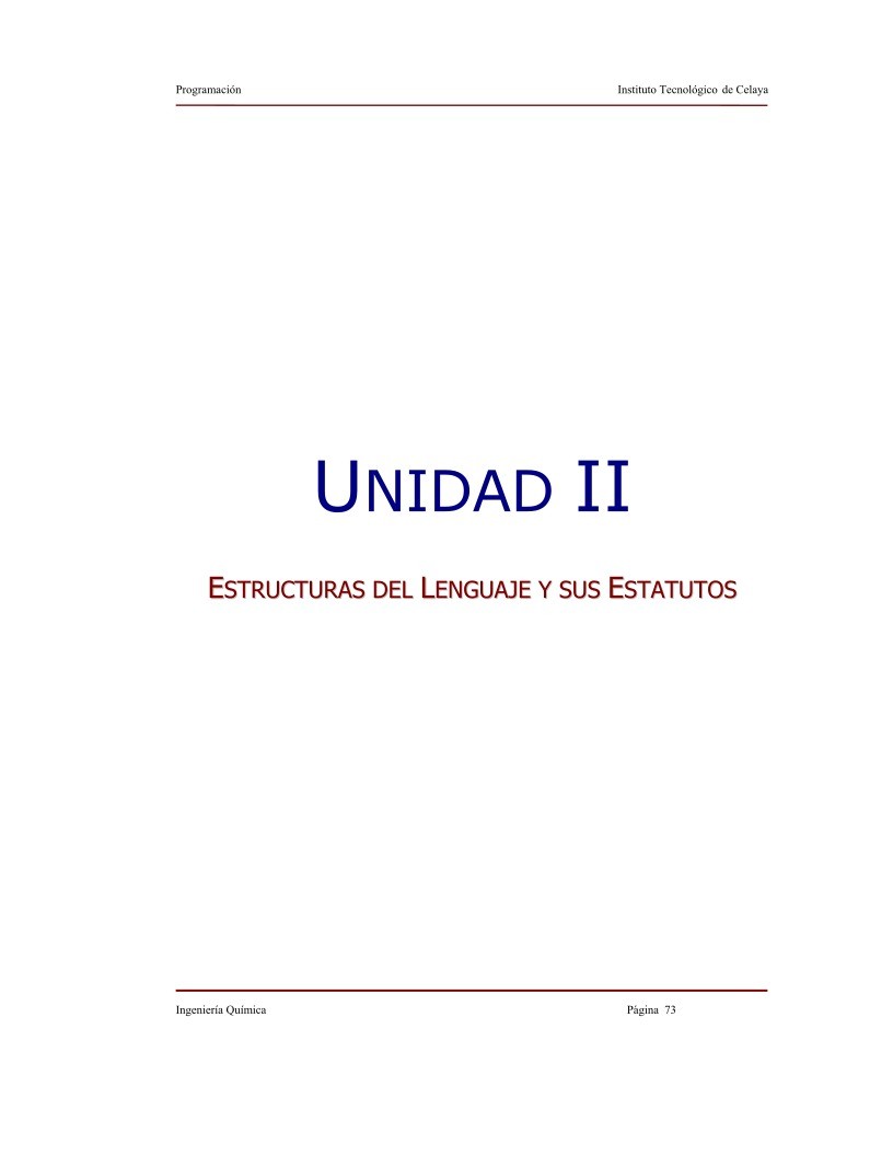 Imágen de pdf Unidad II - Estructuras del lenguaje y sus estatutos