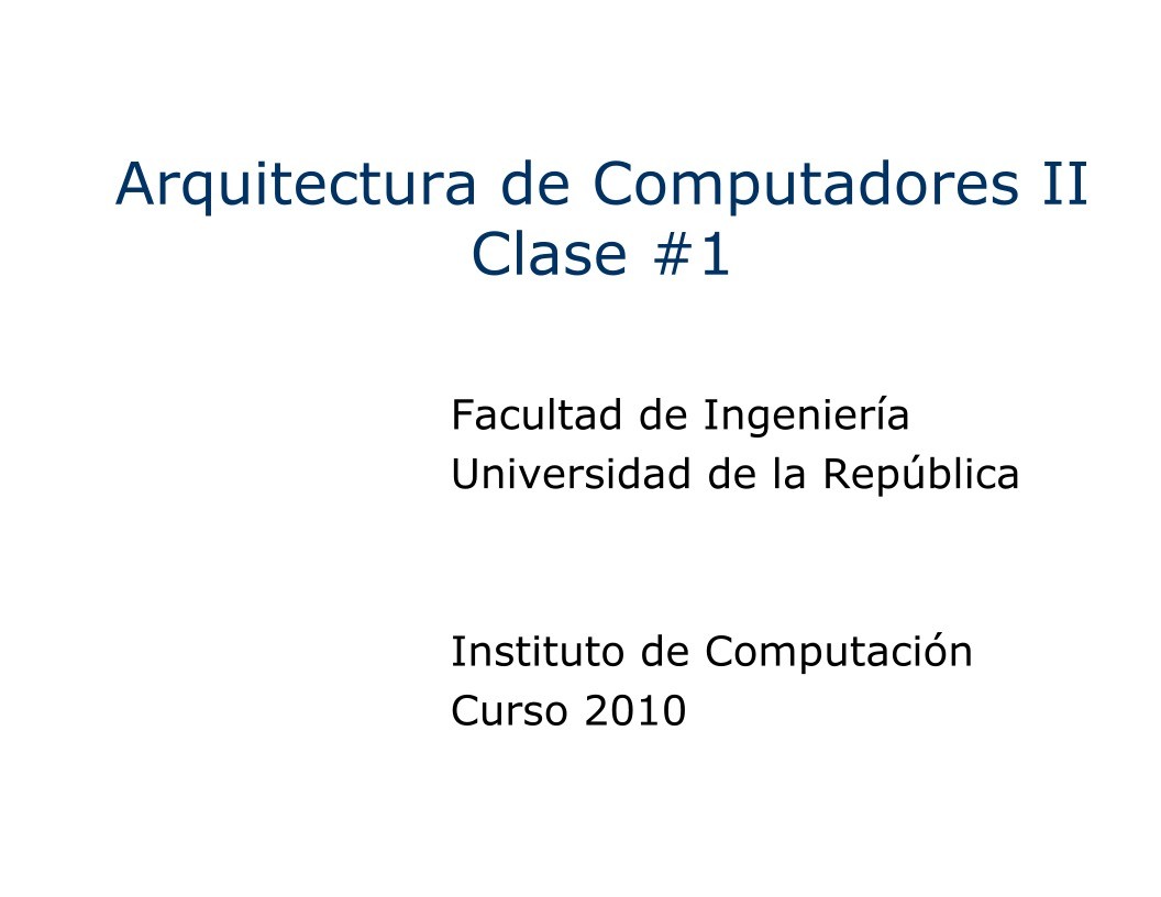 Imágen de pdf Clase 1 - Arquitectura de Computadoras II