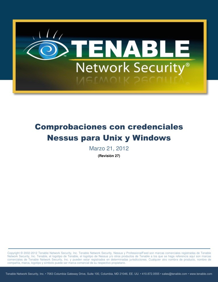 Imágen de pdf Comprobaciones con credenciales Nessus para Unix y Windows