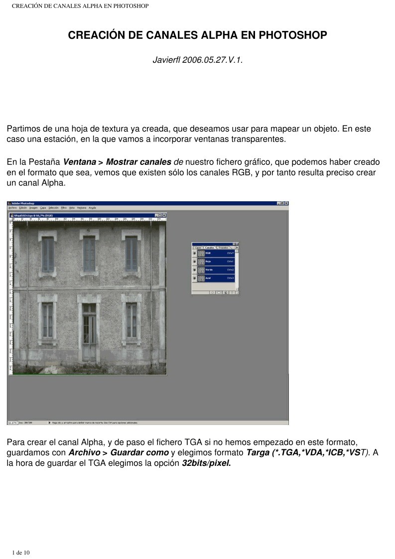 Imágen de pdf Creación de canales Alpha en Photoshop