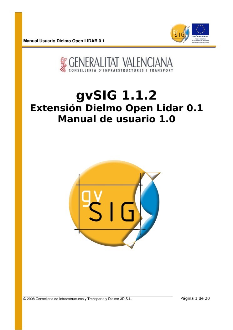 Imágen de pdf gvSIG 1.1.2 - Extensión Dielmo Open Lidar 0.1 - Manual de usuario 1.0