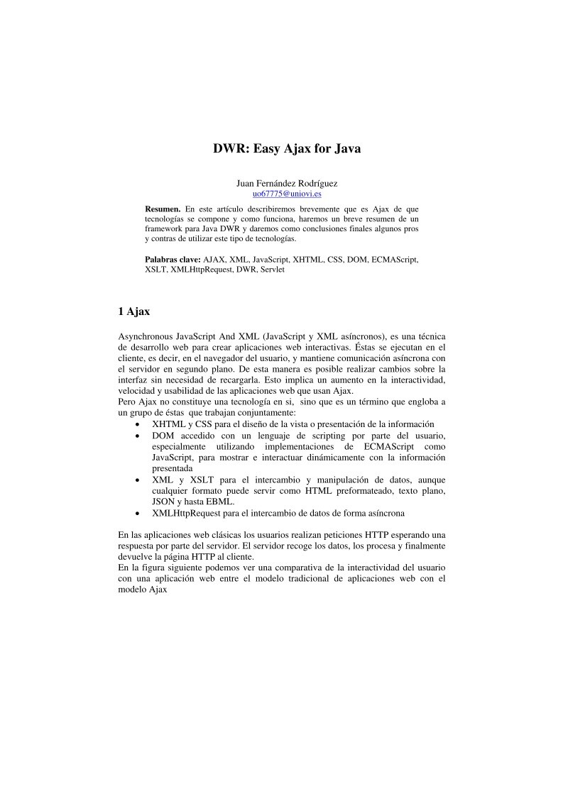 Imágen de pdf DWR: Easy Ajax for Java