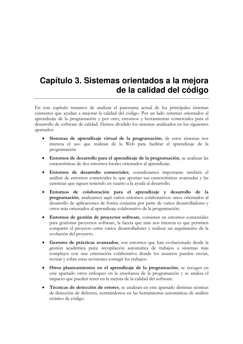 Imágen de pdf Capítulo 3. Sistemas orientados a la mejora de la calidad del código