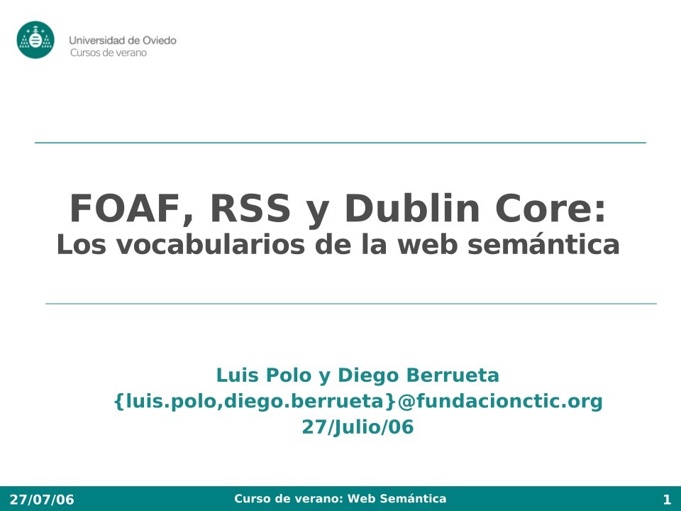 Imágen de pdf FOAF, RSS y Dublin Core: Los vocabularios de la web semántica