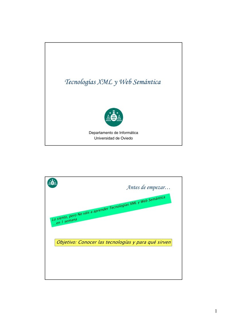 Imágen de pdf Tecnologías XML y Web Semántica