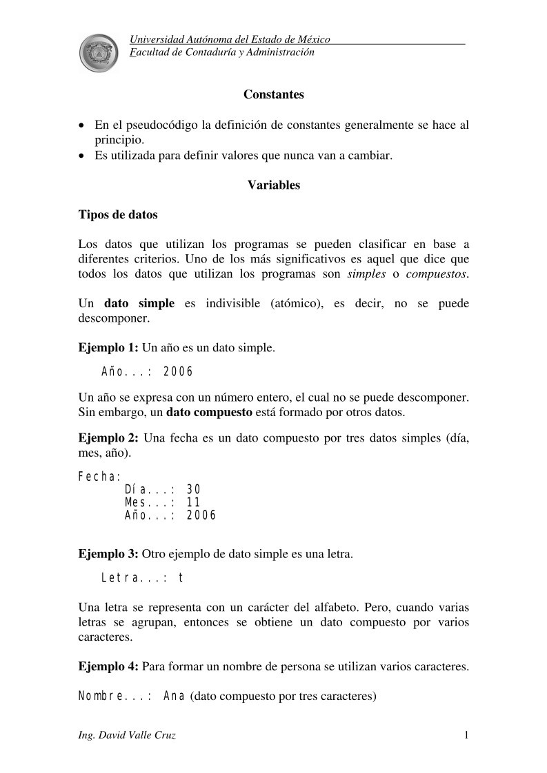 Imágen de pdf Constantes y variables