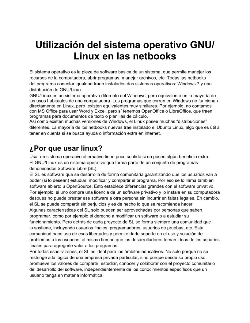 Imágen de pdf Utilización del sistema operativo GNU/ Linux en las netbooks