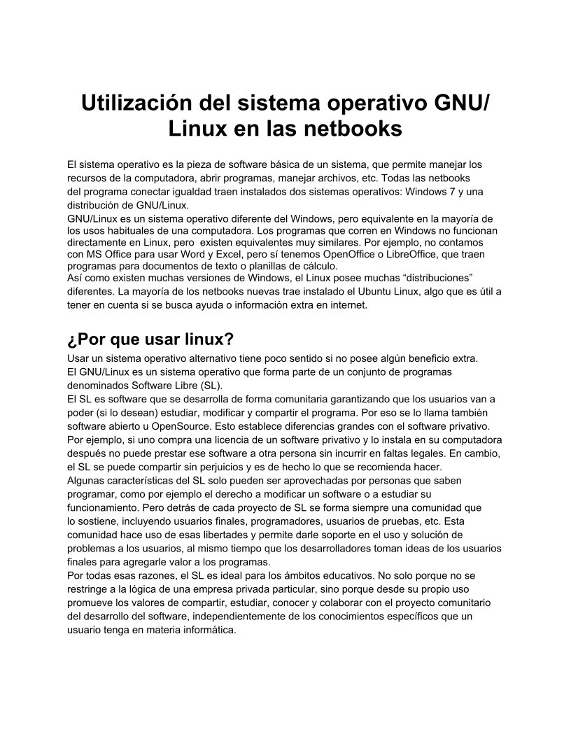 Imágen de pdf Utilización del sistema operativo GNU/ Linux en las netbooks