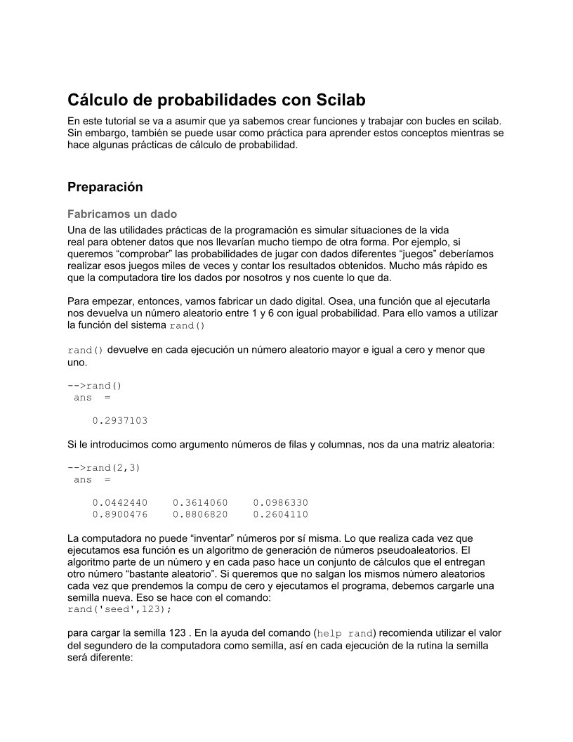 Imágen de pdf Cálculo de probabilidades con Scilab