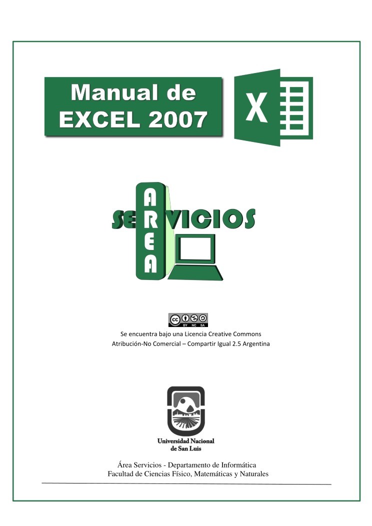 Imágen de pdf Manual de EXCEL 2007 - Formulas