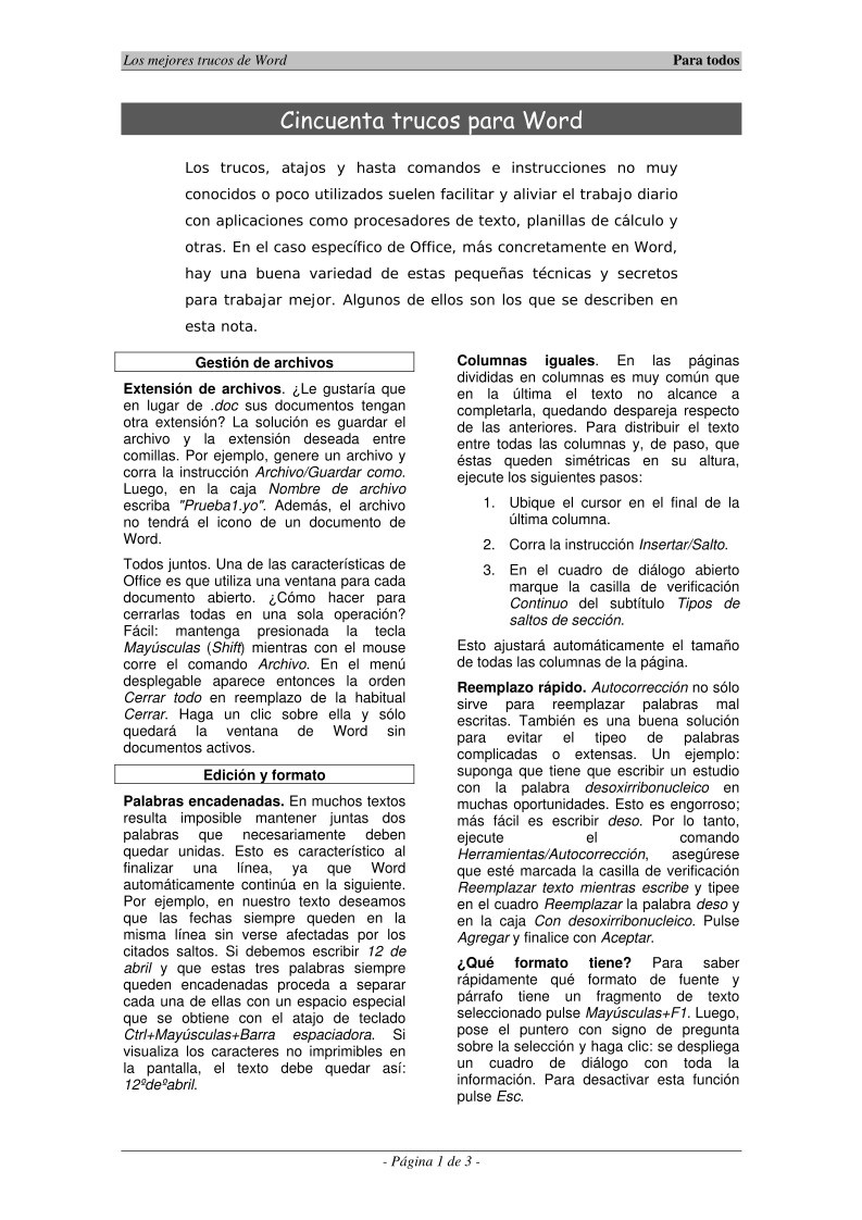 Imágen de pdf Cincuenta trucos para Word