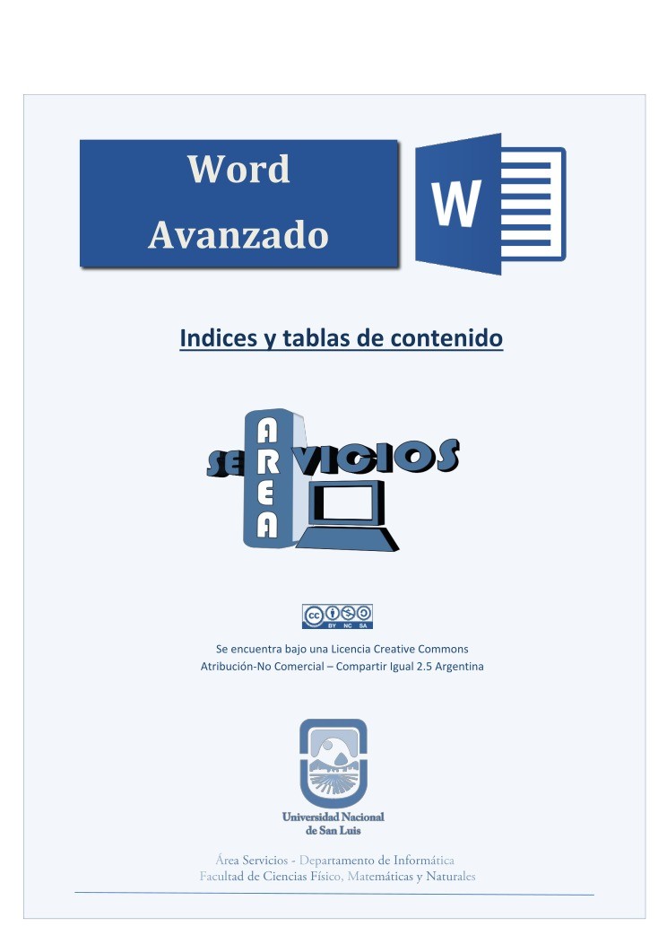 Imágen de pdf Manual de WORD 2007 - Indices y tablas de contenidos