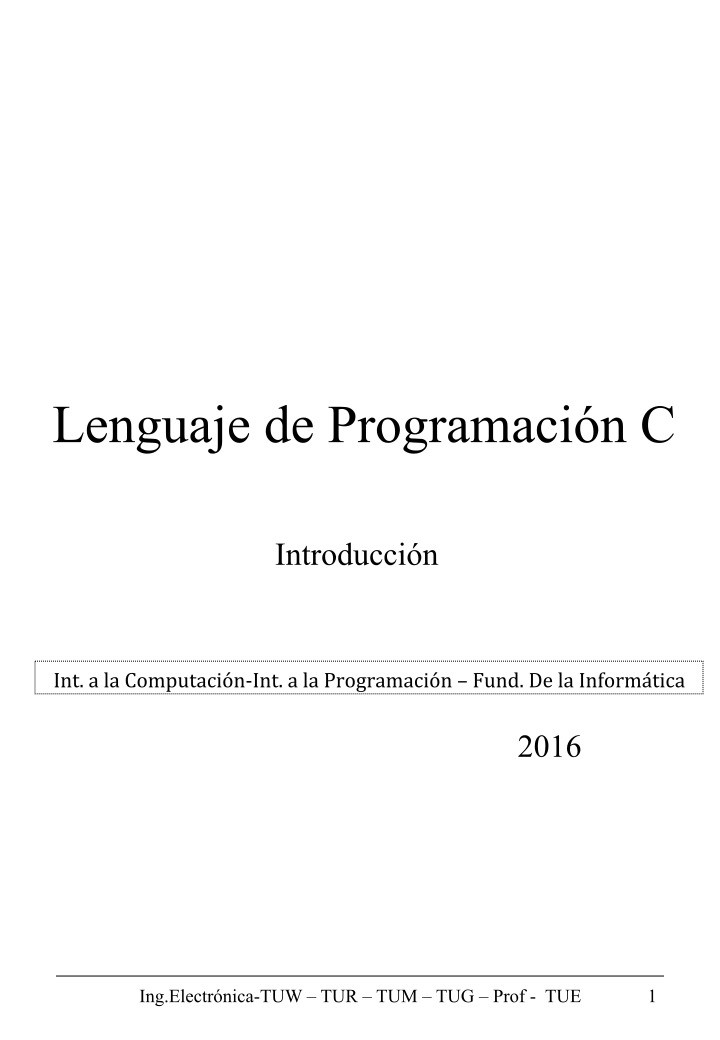 Imágen de pdf Lenguaje de Programación C - Introducción