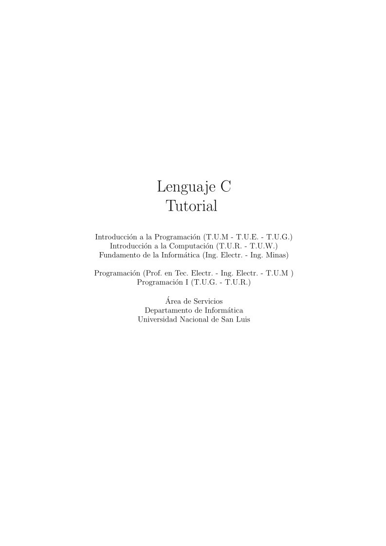 Imágen de pdf Lenguaje C - Tutorial