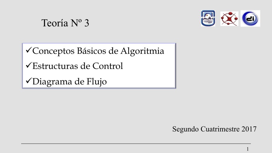 Imágen de pdf Teoría 3 - Conceptos Básicos de Algoritmia - Estructuras de Control - Diagrama de Flujo