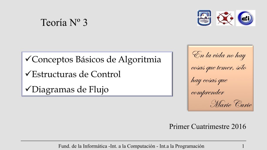 Imágen de pdf Teoría 3 - Conceptos Básicos de Algoritmia - Estructuras de Control - Diagrama de Flujo