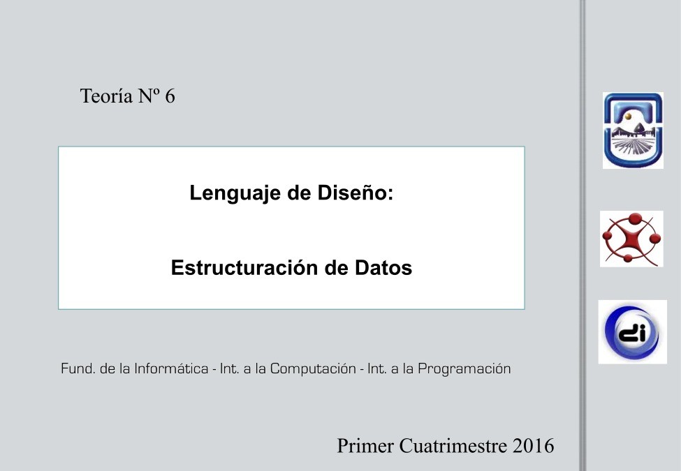 Imágen de pdf Teoría 6 - Lenguaje de Diseño: Estructuración de Datos