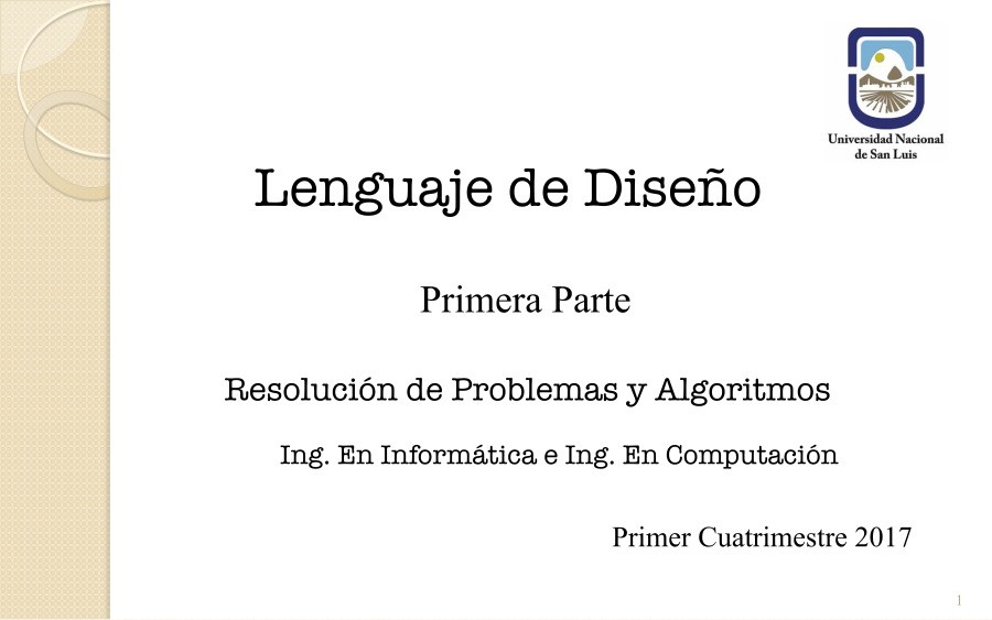 Imágen de pdf Lenguaje de Diseño - Primera parte - Resolución de Problemas y Algoritmos