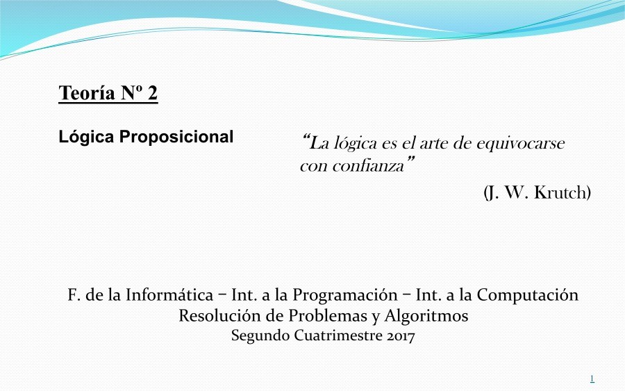 Imágen de pdf Teoría 2 - Lógica Proposicional