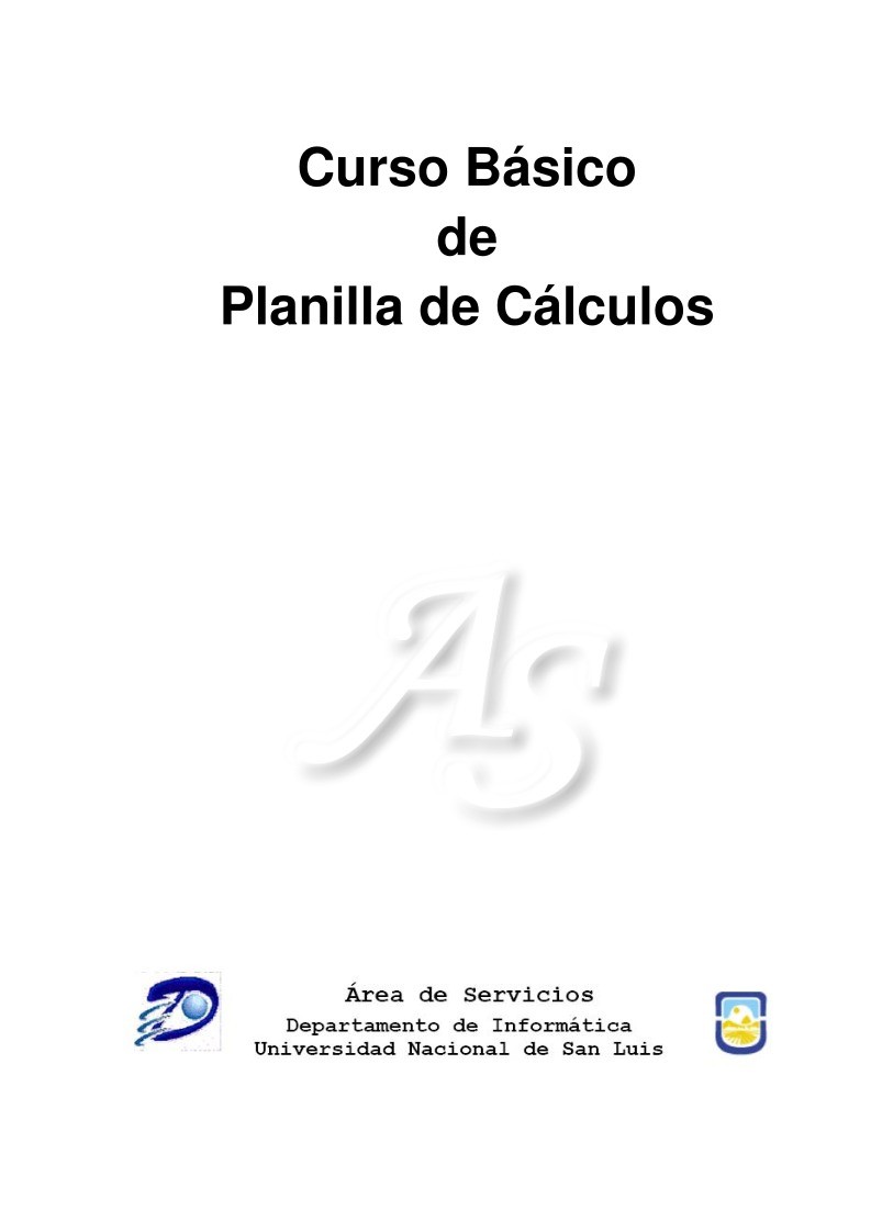 Imágen de pdf Curso Básico de Planilla de Cálculos