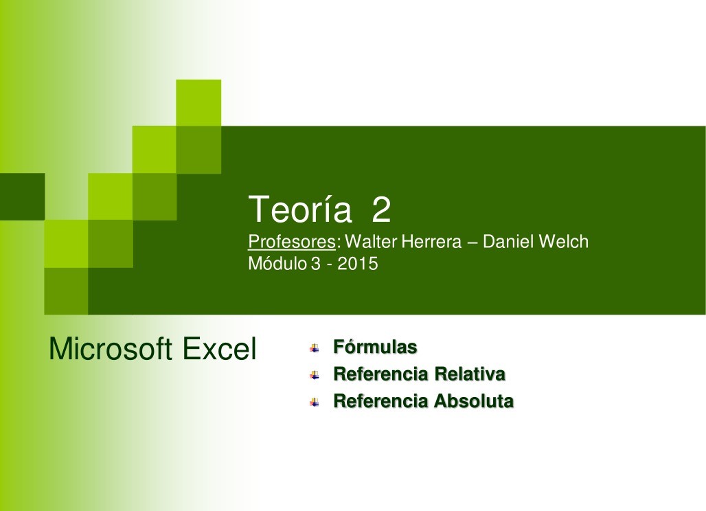 Imágen de pdf Microsoft Excel - Teoría 2