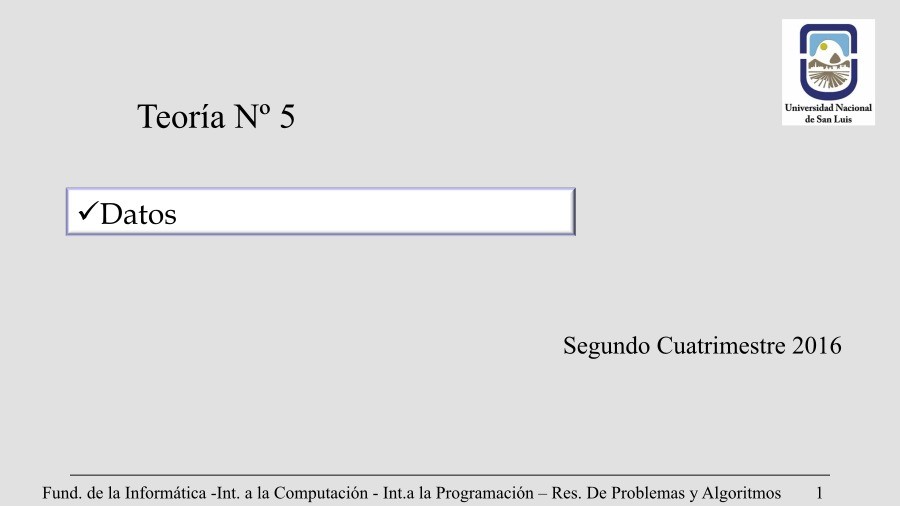 Imágen de pdf Teoría 5 - Datos