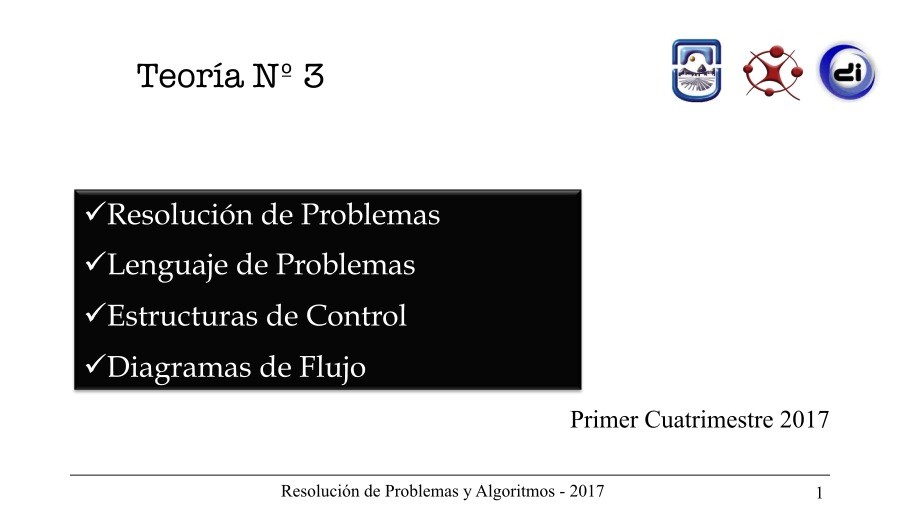 Imágen de pdf Teoría 3 - Resolución de Problemas - Lenguaje de Problemas - Estructuras de Control - Diagramas de Flujo