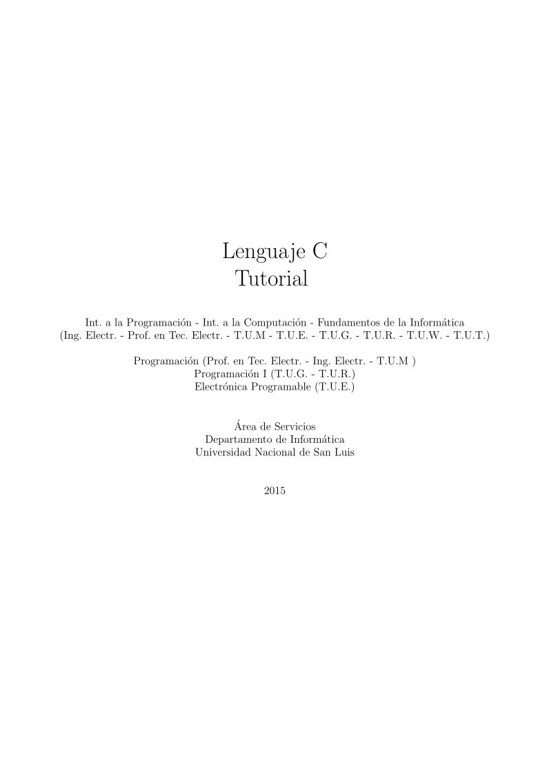 Imágen de pdf Lenguaje C - Tutorial