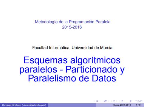 Imágen de pdf Esquemas algorítmicos paralelos - Particionado y Paralelismo de Datos - Metodología de la Programación Paralela