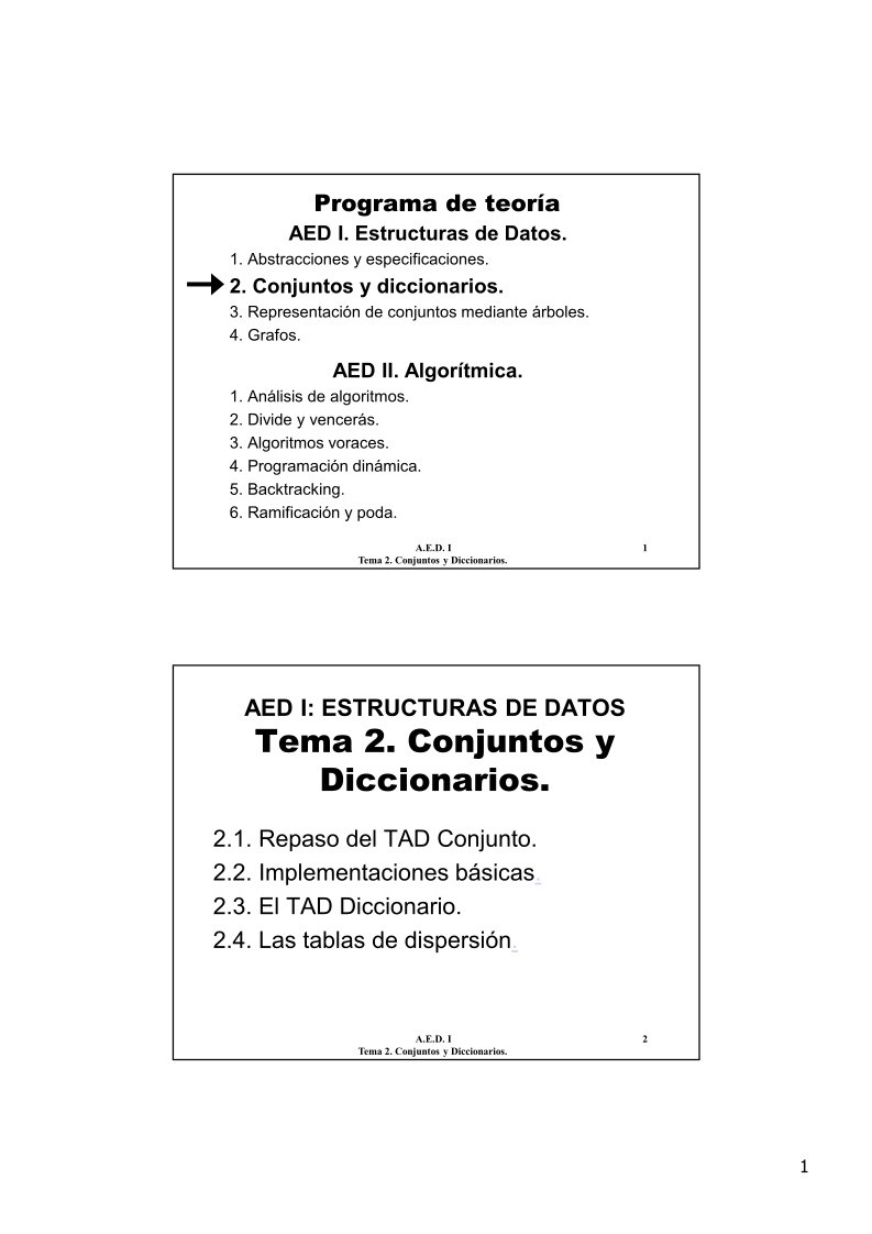 Imágen de pdf Conjuntos y diccionarios - Estructura de datos