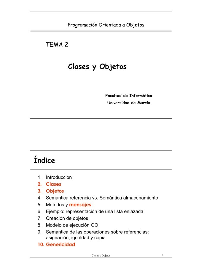 Imágen de pdf TEMA 2 Clases y Objetos - Programación Orientada a Objetos