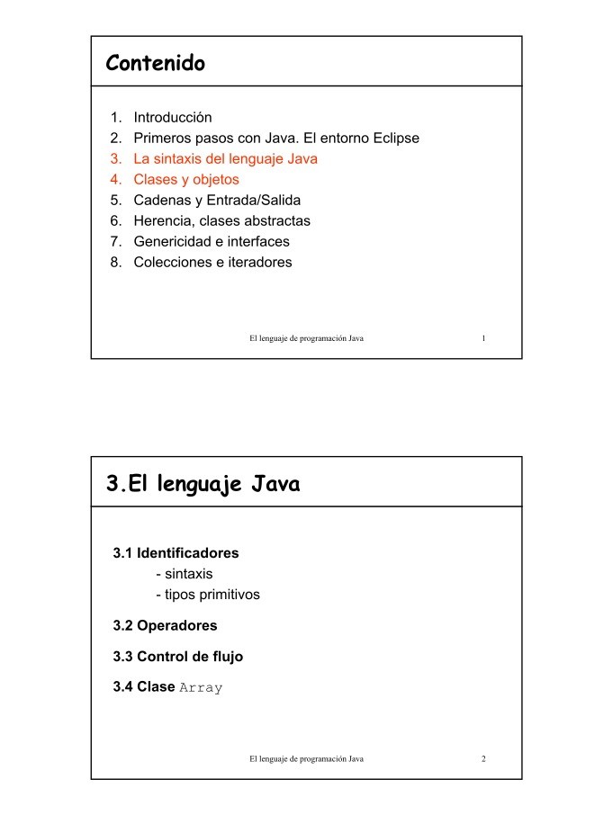 Imágen de pdf 3. La sintaxis del lenguaje Java - 4. Clases y objetos