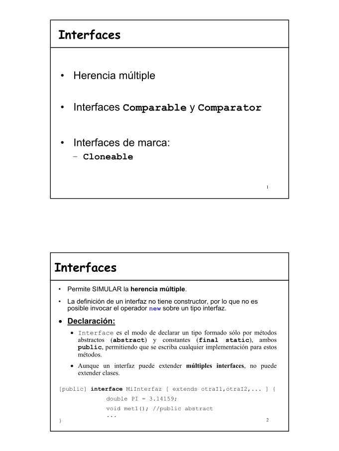 Imágen de pdf Interfaces - El lenguaje de programación Java