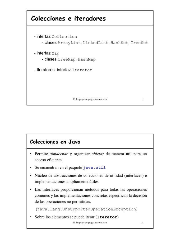 Imágen de pdf Colecciones e iteradores - El lenguaje de programación Java