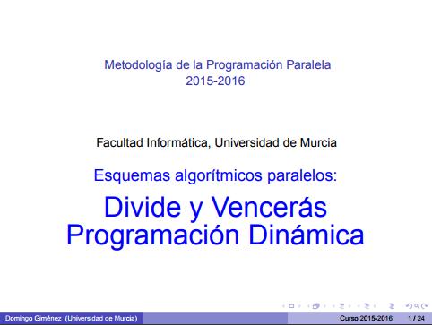 Imágen de pdf Esquemas algorítmicos paralelos: Divide y Venceras - Programación Dinámica - Metodología de la Programación Paralela