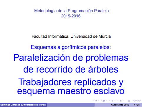 Imágen de pdf Paralelización de problemas de recorrido de arboles - Trabajadores replicados y esquema maestro esclavo