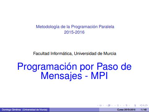 Imágen de pdf Programación por Paso de Mensajes - MPI - Metodología de la Programación Paralela