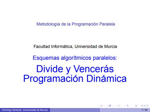 Imágen de pdf Divide y Vencerás - Programación Dinámica - Metodología de la Programación Paralela