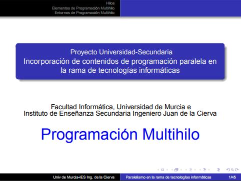 Imágen de pdf Programación Multihilo - Proyecto Universidad-Secundaria - Incorporación de contenidos de programación paralela en la rama de tecnologías informáticas