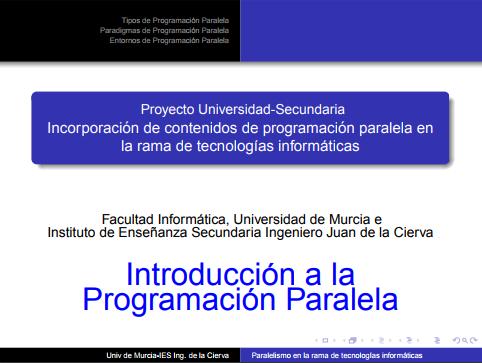 Imágen de pdf Introducción a la Programación Paralela - Proyecto Universidad-Secundaria - Incorporación de contenidos de programación paralela en la rama de tecnologías informáticas