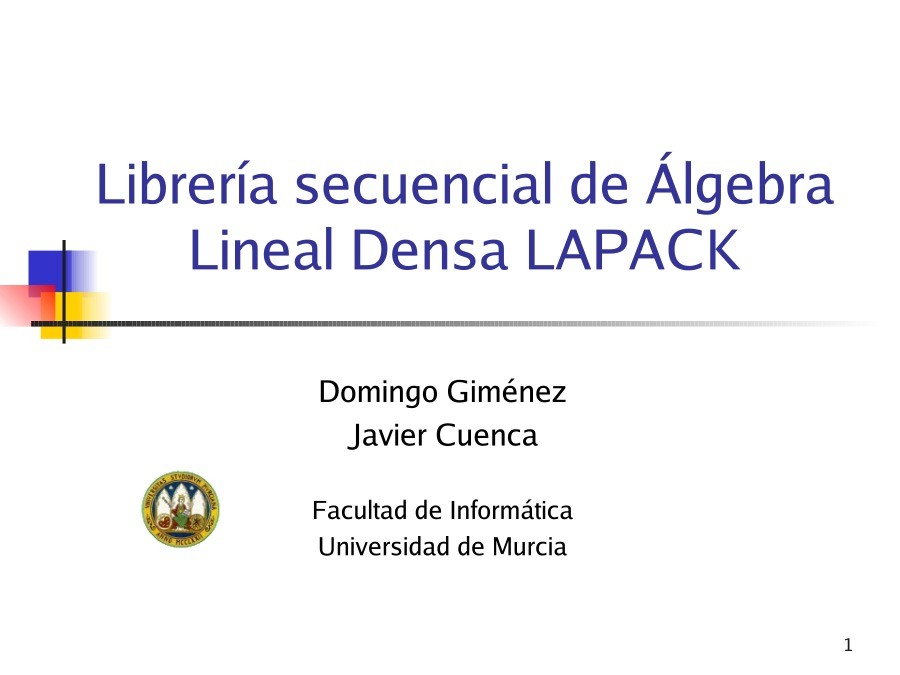 Imágen de pdf Librería secuencial de Álgebra Lineal Densa LAPACK