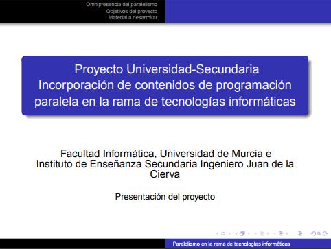 Imágen de pdf Proyecto Universidad-Secundaria - Incorporación de contenidos de programación paralela en la rama de tecnologías informáticas