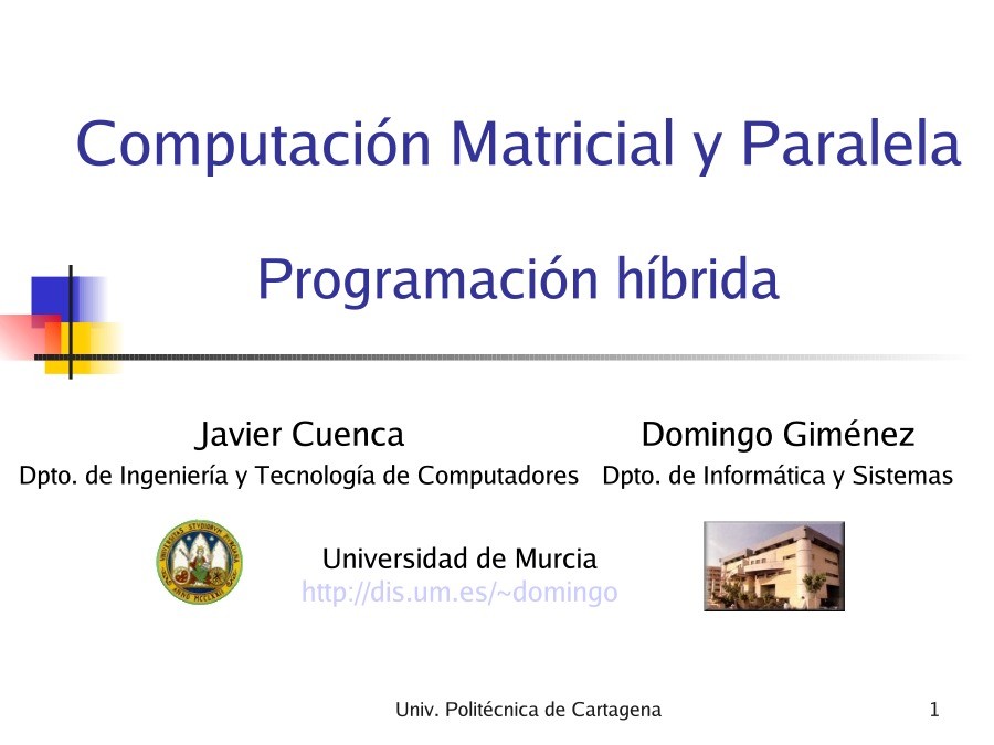 Imágen de pdf Programación híbrida - Computación Matricial y Paralela