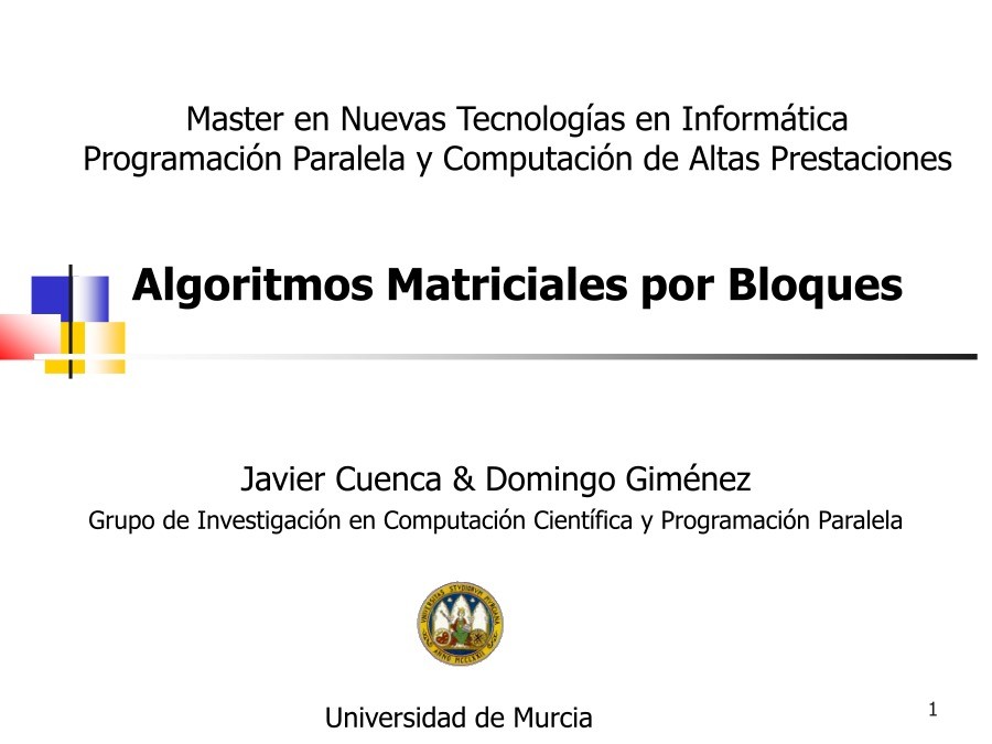 Imágen de pdf Algoritmos matriciales por bloques - Computación Matricial y Paralela
