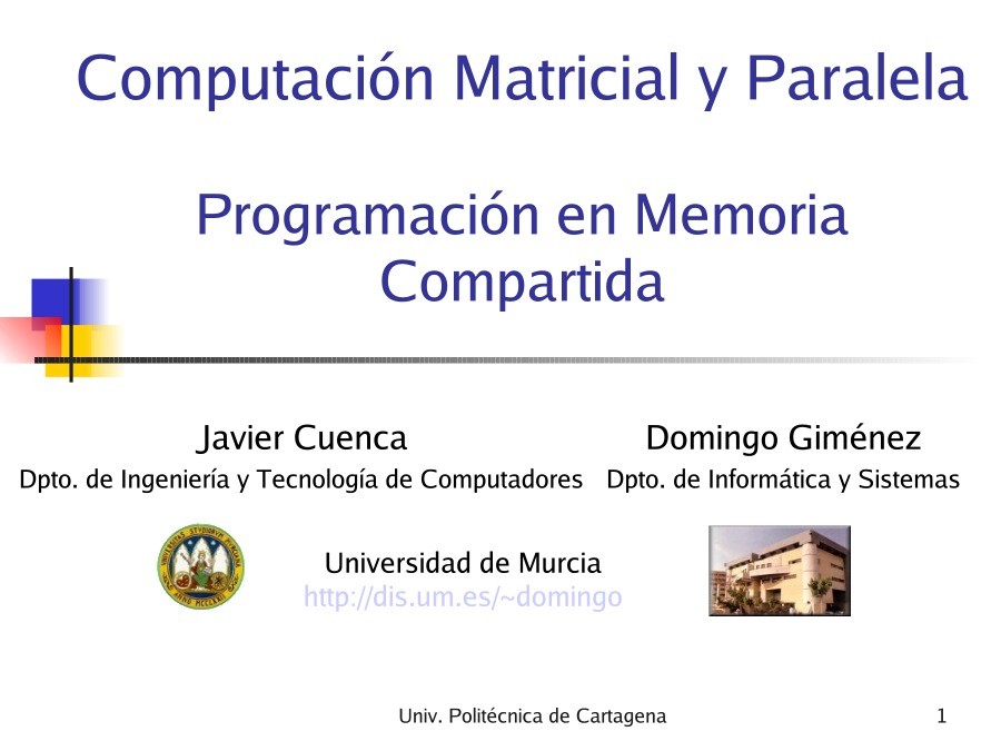 Imágen de pdf Programación en Memoria Compartida - Computación Matricial y Paralela