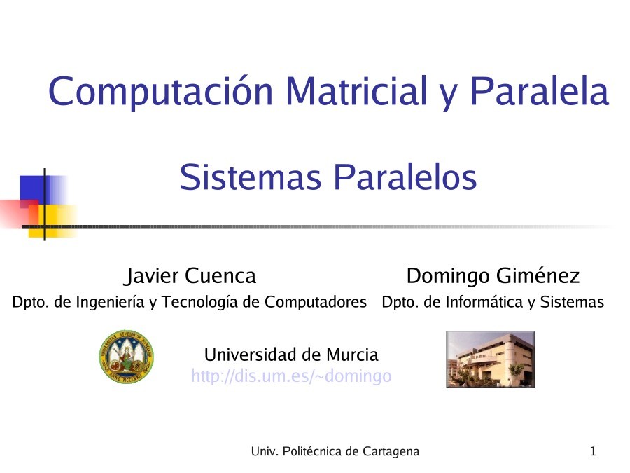 Imágen de pdf Sistemas Paralelos - Computación Matricial y Paralela