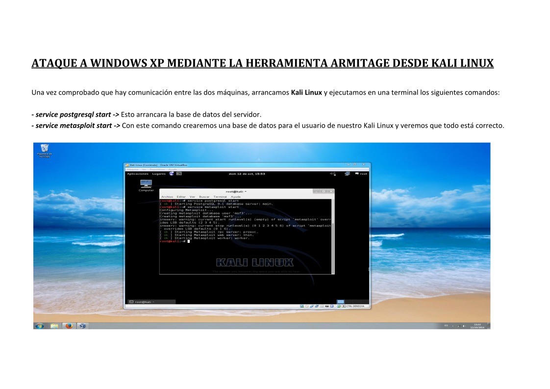 Imágen de pdf Ataque a Windows XP mediante la herramienta Armitage desde Kali Linux